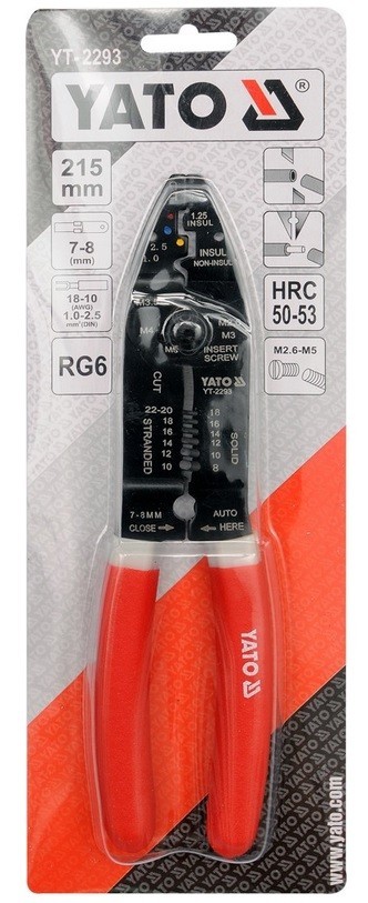 Alicates de engarce para cortar cables, multifuncionales, 6 en 1, 215 mm, acero - Imagen 4