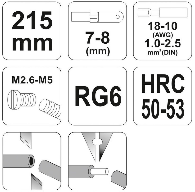 Alicates de engarce para cortar cables, multifuncionales, 6 en 1, 215 mm, acero - Imagen 5