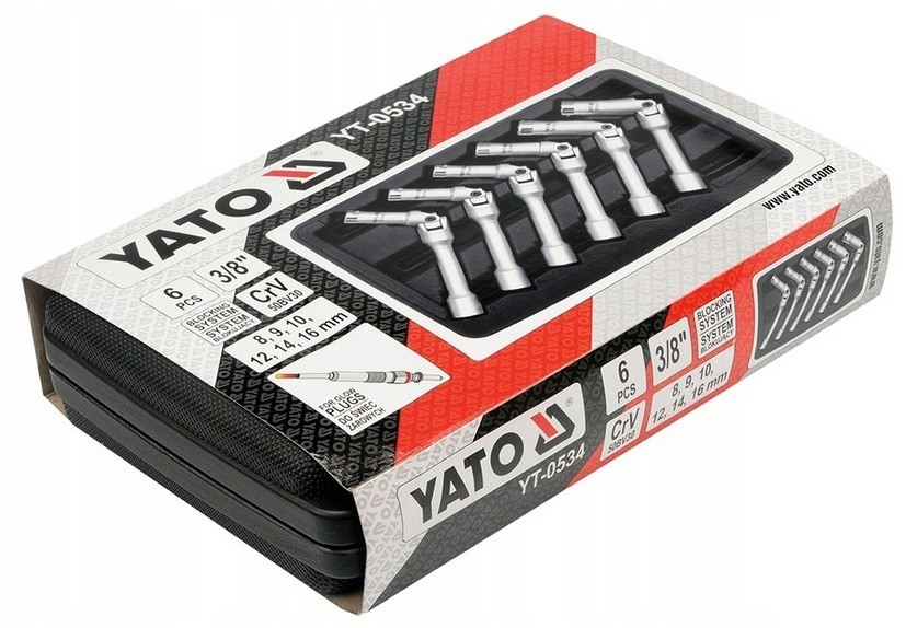 LLAVES PARA BUJÍAS DE PRECALENTAMIENTO 8-16mm ARTICULADAS 3/8' JUEGO 6 uds. - Imagen 6