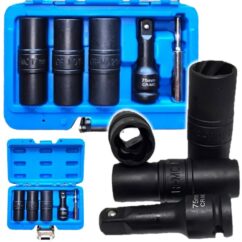 Vasos para tornillos de rueda mecanizados 17/19/21mm Juego de vasos 1/2'