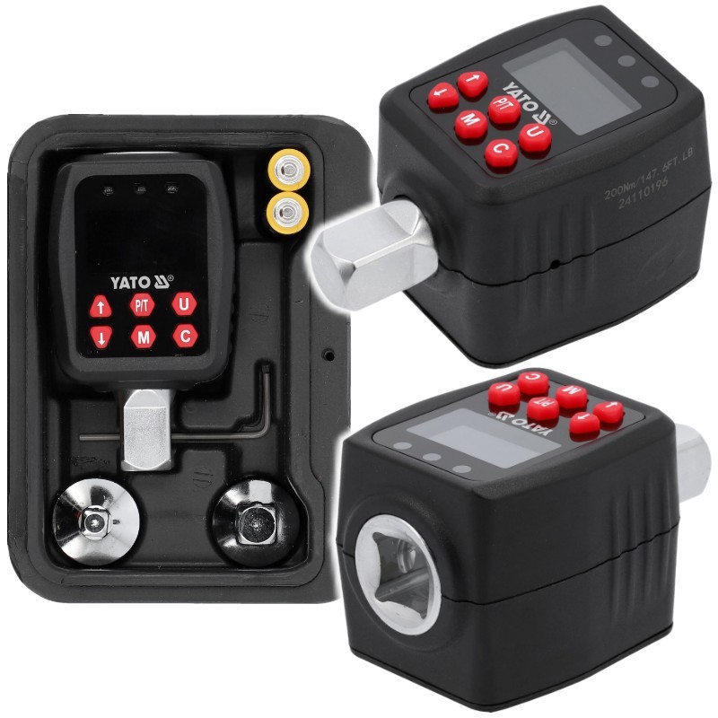 Adaptador de par electrónico 10-200NM 1/2'+1/4'+3/8' LCD - Imagen 4