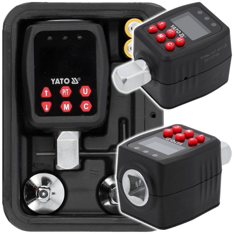 Adaptador de par electrónico 10-200NM 1/2'+1/4'+3/8' LCD - Imagen 3