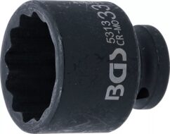 Vaso de impacto de 12 puntos de 33 mm. 1/2' CR-Mo, BGS-Alemania