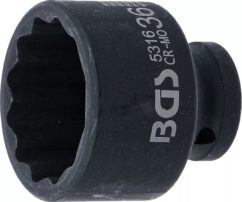 Vaso de impacto de 12 puntos de 36 mm. 1/2' CR-Mo, BGS-Alemania
