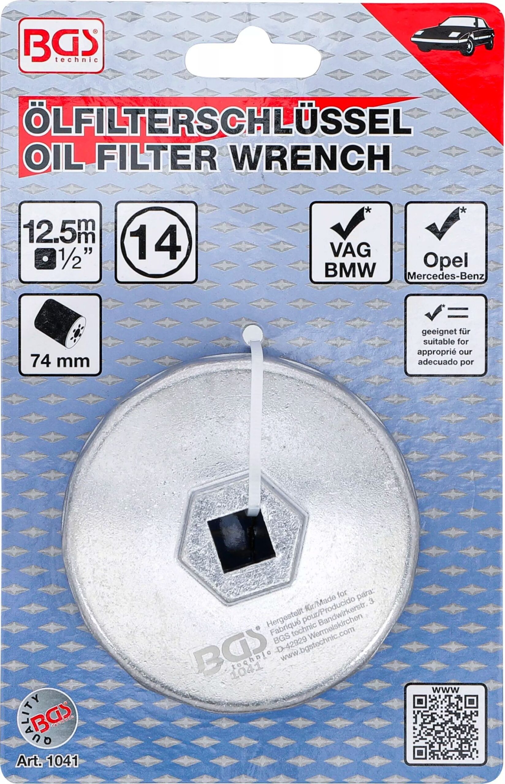 Llave para tapones de filtro de aceite 74/14 Audi, BMW, VW, Citroen, Mercedes, Porsche... - Imagen 7