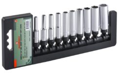 Dados largos en pulgadas 3/16'-9/16' 10 uds. Juego de vasos Jonnesway de 1/4'