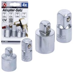 Adaptadores reductores para vasos de 1/4', 3/8', 1/2' Juego de 4 piezas. BGS-Alemania