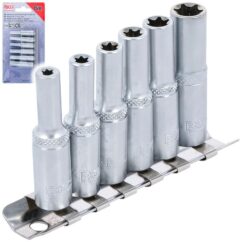 Vasos Torx largos E4-E10 Juego de vasos 6 uds. 1/4' BGS-Alemania