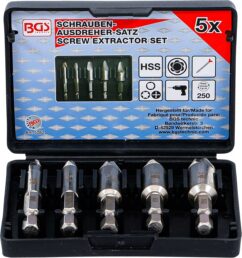 Extractores para tornillos dañados, cabezas de tornillos 6-14 mm 5 uds. BGS-Alemania