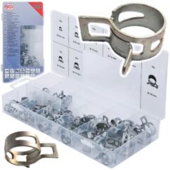 ABRAZADERAS DE MUELLE PARA MANGUERAS 6,5-18mm 80 uds. CONJUNTO DE BANDAS BGS-Alemania