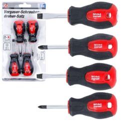 Destornilladores cortos 40mm Plano + Phillips PZ1,PZ2 Juego de 4 uds.