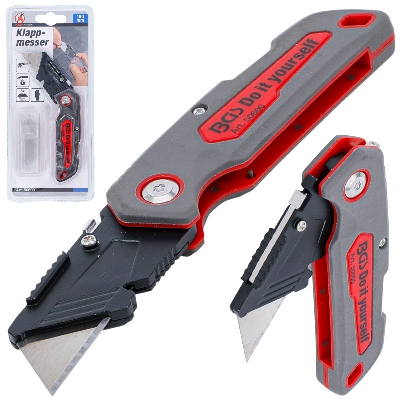 Navaja plegable con cerradura 160 mm + hojas trapezoidales 5 uds. - Imagen 3