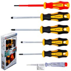 Destornilladores magnéticos Phillips rectos para electricistas Juego de destornilladores VDE 6 piezas.