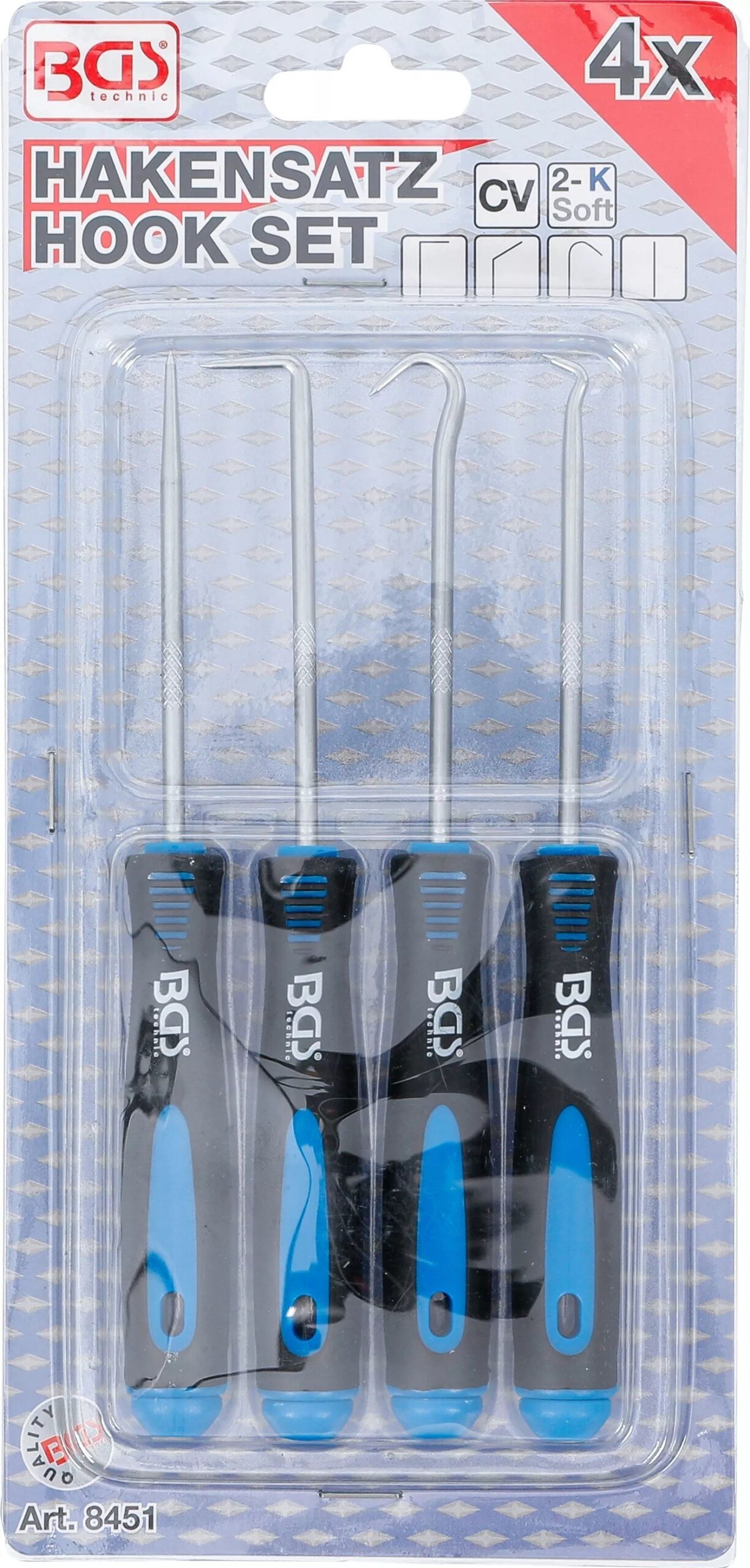 Ganchos ganchos de montaje 4 uds. brochetas de acero inoxidable, BGS-Alemania - Imagen 5