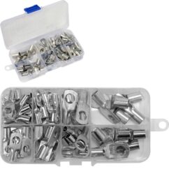 CONECTORES, TERMINALES DE CABLE, ANILLOS DE TUBO, JUEGO DE 65 UDS.