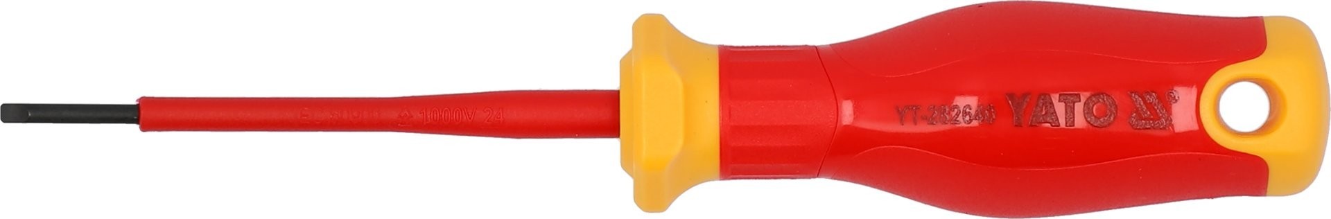 Destornillador plano 2,5x75 mm, aislado, 1000 V delgado, para trabajar bajo tensión - Imagen 3
