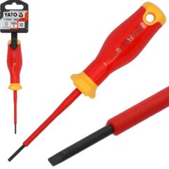 Destornillador plano 5,5x125mm aislado 1000V delgado, para trabajar bajo tensión