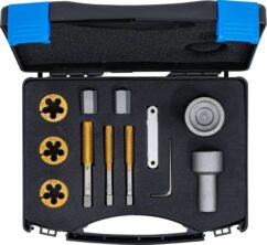 Juego para reparar roscas de espárragos de tuercas de rueda M12+M14 BGS-Alemania