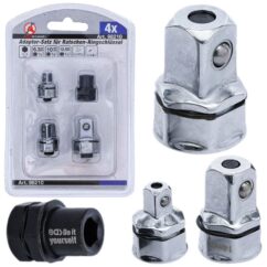 Juego de adaptadores para llave estrella de carraca 1/4+3/8+1/2'+Bit 4 uds.