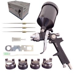 Pistola pintura HVLP 4 boquillas 1.3+1.4+1.7+2.0mm 600ml