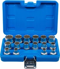 Enchufes de 12 puntos. Juego de vasos 8-24 mm 1/2' 16 piezas. BGS-Alemania