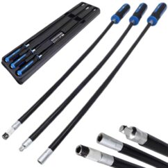 Destornilladores flexibles largos 600mm Juego portapuntas y vasos 1/4'