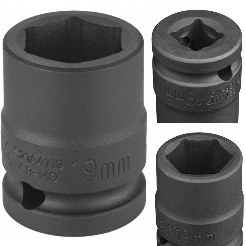 Vaso de impacto Jonnesway de 6 puntos de 1/2" Easy Fit de 19 mm